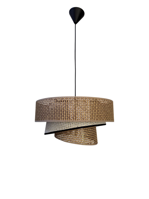 Κρεμαστό φωτιστικό " Spiral Rattan cup"